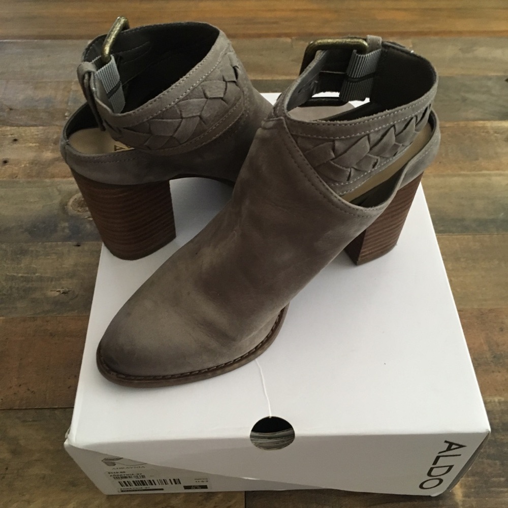 Also grey sling back booties size 6.5